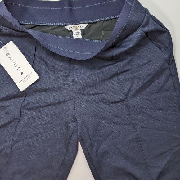 Athleta M navy heather Venice Heathered Pintuck Pant cold weather wool thick - Picture 7 of 8